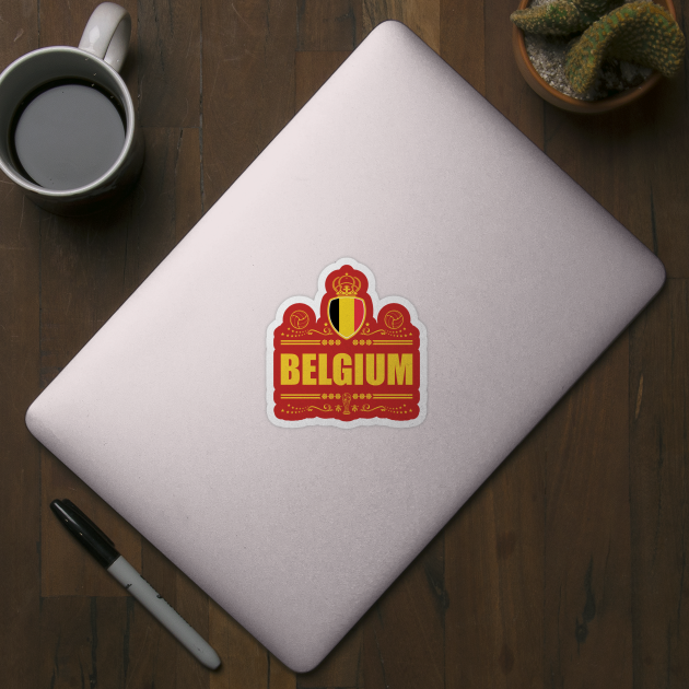 BELGIUM FOOTBALL GIFTS | VIGNETTE LINEART by VISUALUV